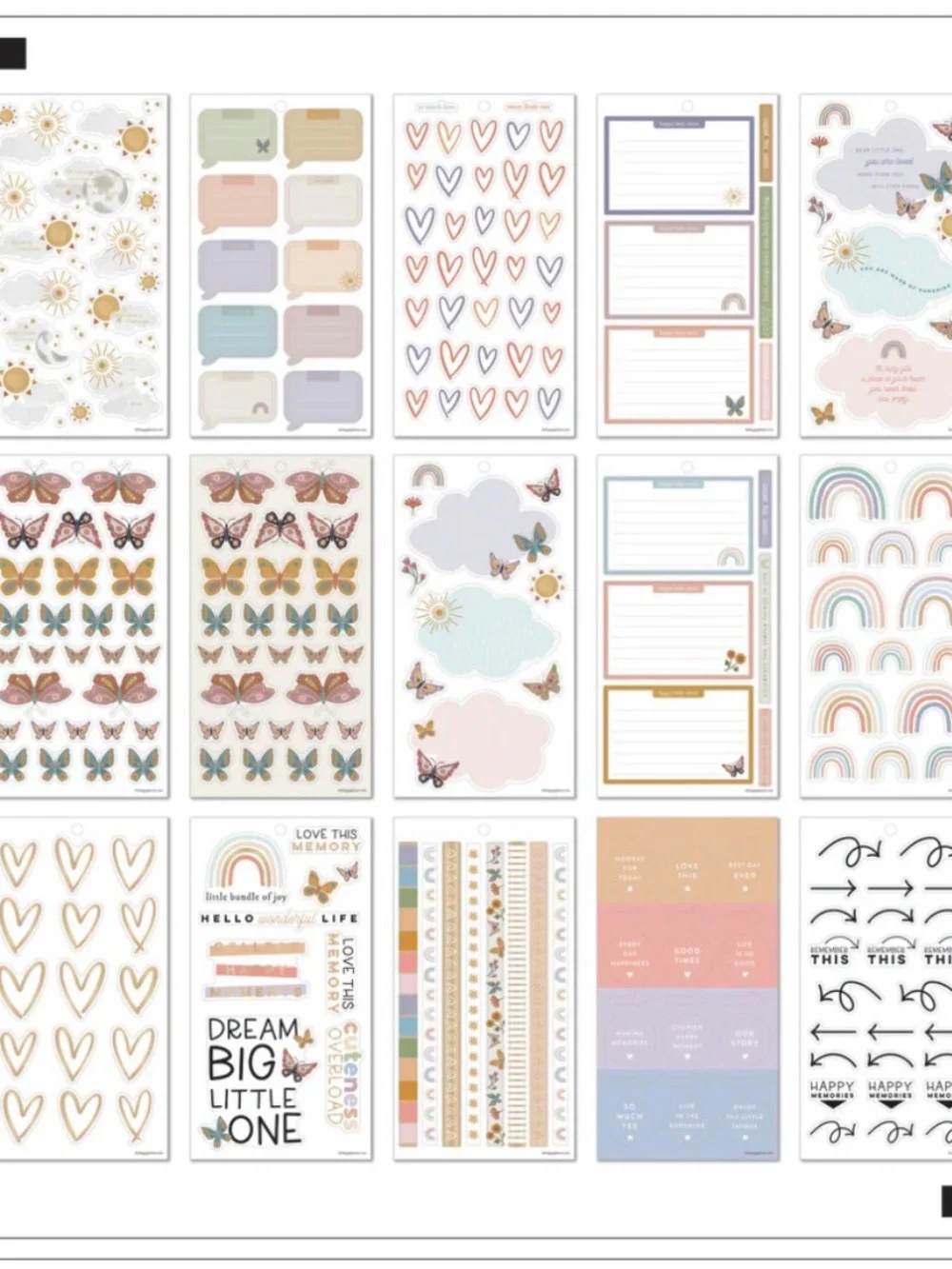 NWT-Happy Planner-Beloved Butterflies Baby VALUE PACK STICKERS - BIG